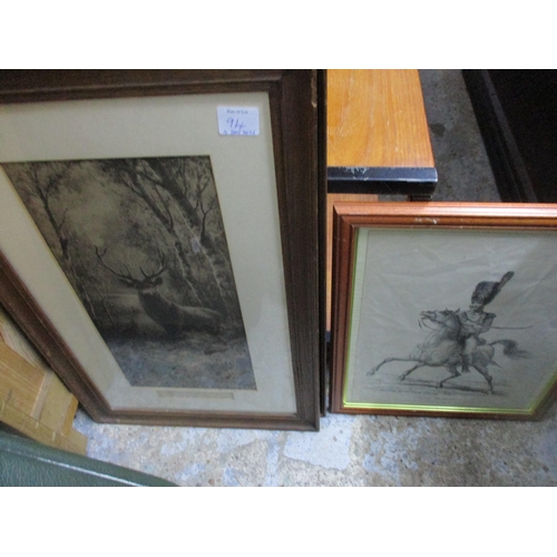 94 - A selection of framed and glazed hunting prints and others to include a Chinese hand coloured pictur... 