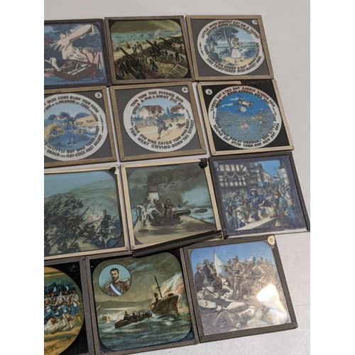 252 - A collection of coloured magic lantern slides, most nursery slides 
Location: A2B