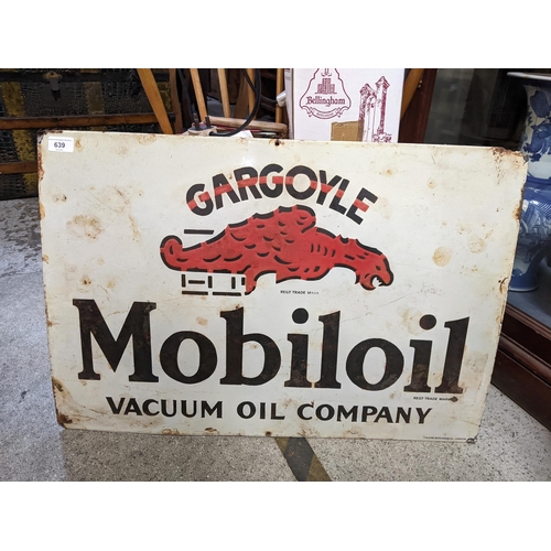 639 - A late 20th century Mobil oil enamel advertising sign
Location: A4B