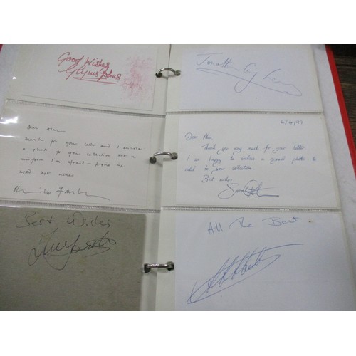 69 - An album of celebrity, TV and sport stars autographs to include Wayne Sleep, Jane Asher, Emmerdale c... 