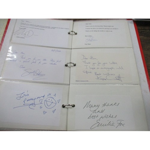 69 - An album of celebrity, TV and sport stars autographs to include Wayne Sleep, Jane Asher, Emmerdale c... 