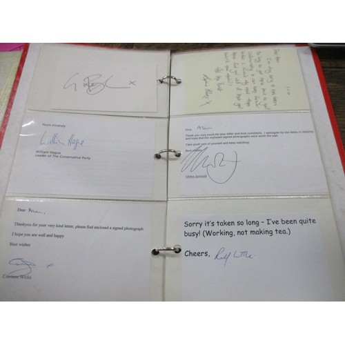 69 - An album of celebrity, TV and sport stars autographs to include Wayne Sleep, Jane Asher, Emmerdale c... 