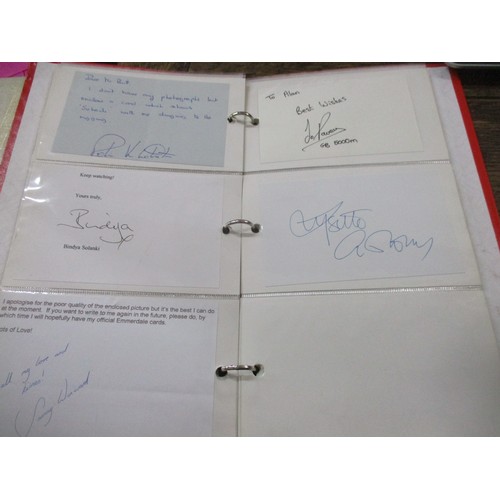 69 - An album of celebrity, TV and sport stars autographs to include Wayne Sleep, Jane Asher, Emmerdale c... 