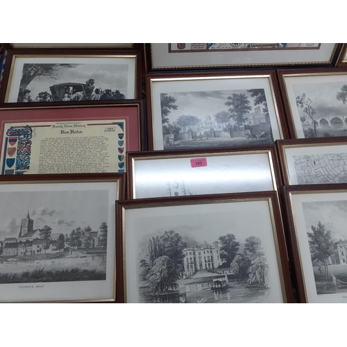 103 - A quantity of Middlesex prints depicting early 19th century street scenes and buildings of interest ... 