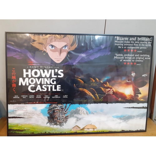 23 - A Japanese Anime movie poster Howl's Moving Castle by Hayao Miyazaki circa 2004, an enduring film of... 