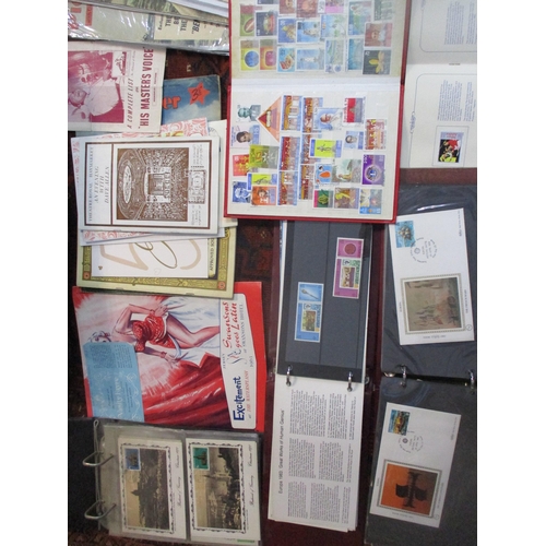 67 - A mixed lot of ephemera and stamps to include The Meteor and Swift Sure albums of world stamps, vari... 