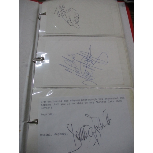 69 - An album of celebrity, TV and sport stars autographs to include Wayne Sleep, Jane Asher, Emmerdale c... 