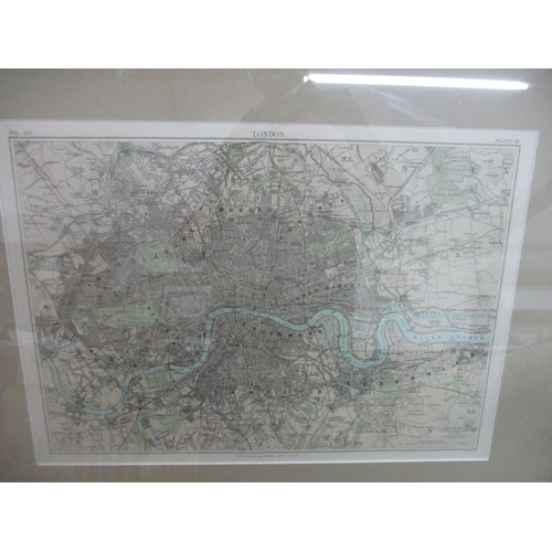 77 - A group of framed and glazed maps to include those of London, Rome, New York city and vicinity Locat... 