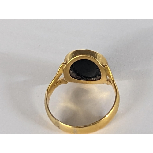 651 - A Victorian 22ct gold signet ring, hallmarked Birmingham 1864, 4.6g, Location: CAB3