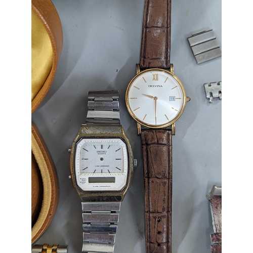 175 - Mixed wristwatches to include Casio, Seiko, Jndur DeLuxe, a Looping travel clock and others
Location... 