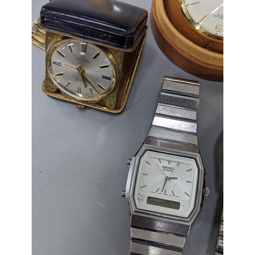 175 - Mixed wristwatches to include Casio, Seiko, Jndur DeLuxe, a Looping travel clock and others
Location... 