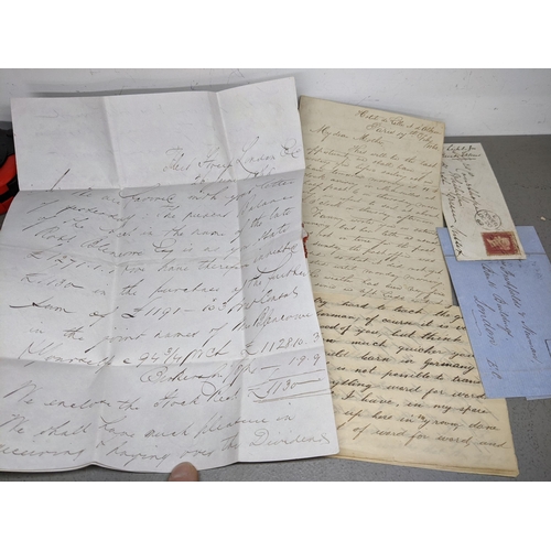 117 - A collection of 1860's family letters to include one sent from hotel de Lille Paris in 1863 with sta... 