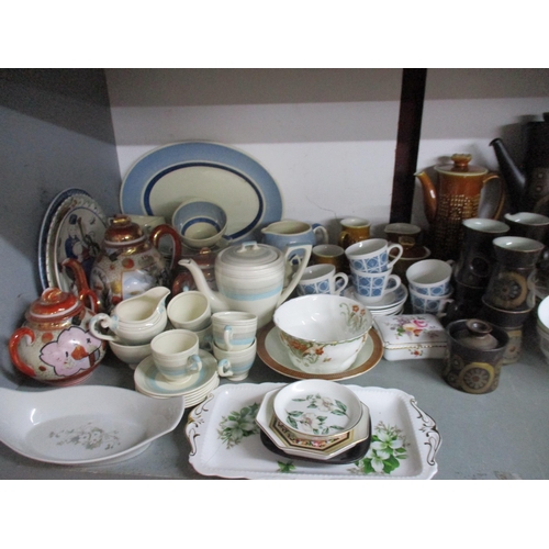 145 - A mixed lot of ceramics to include Poole and Portmeirion coffee sets, Minton Acanthus part dinner se... 