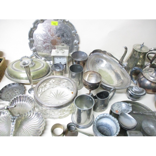 153 - A selection of white metal and silver plated items to include a wine coaster, mixed cutlery, Austria... 