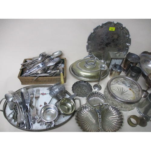 153 - A selection of white metal and silver plated items to include a wine coaster, mixed cutlery, Austria... 