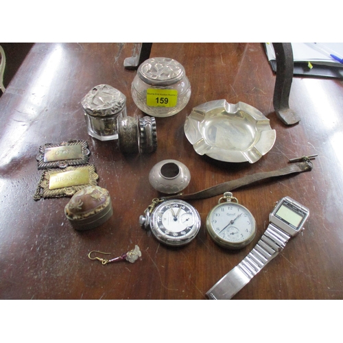 159 - A selection of silver, silver plate and white metal items to include a Mappin & Webb silver ashtray ... 