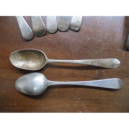 161 - Silver flatware to include a set of six Chinese forks, a mixed Georgian spoons of various dates and ... 