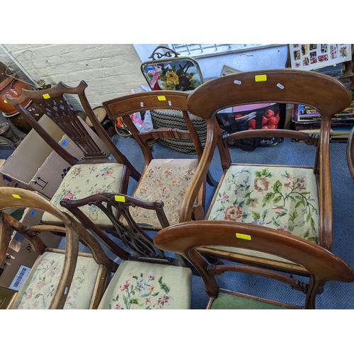 210 - A selection of Georgian and later dining chairs to include two mahogany Chippendale style chairs
Loc... 