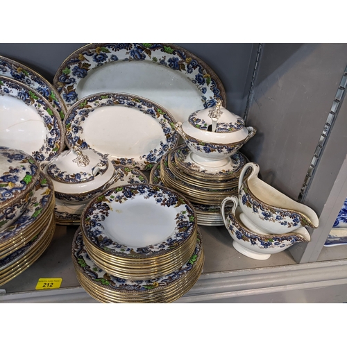 212 - A late 19th/early 20th century Copeland Spode part dinner service to include lidded tureens, sauce b... 