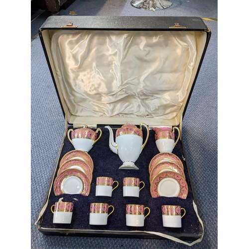 214 - An early 20th century cased Aynsley six set coffee service
Location: A4F