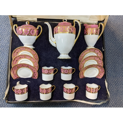 214 - An early 20th century cased Aynsley six set coffee service
Location: A4F