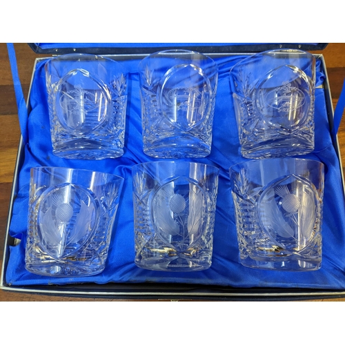 231 - A set of six Glencairn Cunard QE2 crystal whisky glasses in original presentation box
Location: 8.1