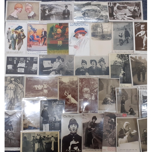 259 - A quantity of early 20th Century postcards and later examples to include comical postcards with scen... 