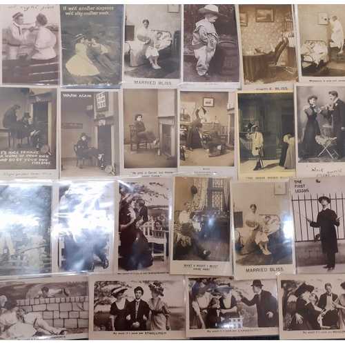 259 - A quantity of early 20th Century postcards and later examples to include comical postcards with scen... 