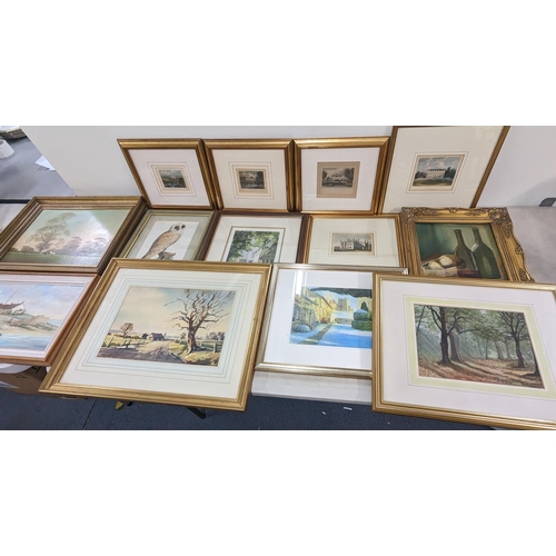 260 - Mixed framed and glazed and other pictures to include an oil on board signed Jo, bottom left, and on... 