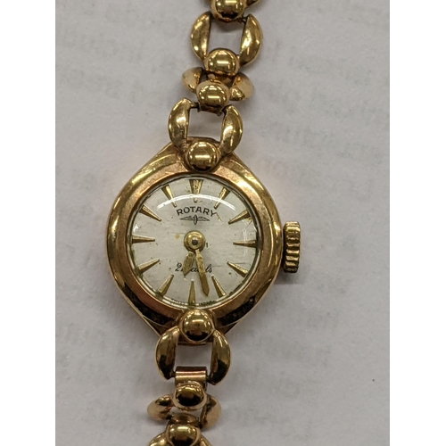 36 - A ladies boxed Rotary 9ct gold manual-wind wristwatch, total weight 11.9g Location: CAB1