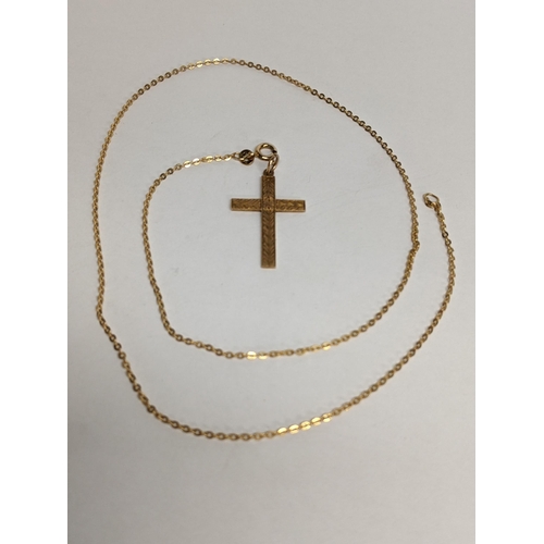 84 - A 9ct gold necklace together with a 9ct gold cross pendant, 3.4g
Location: CAB5