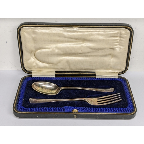 88 - AN early 20th century cased silver Christening fork and spoon, 66.7g
Location: 7.5