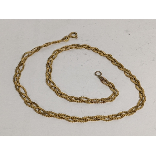 98 - A 9ct gold woven necklace, 7.4g
Location: CAB5