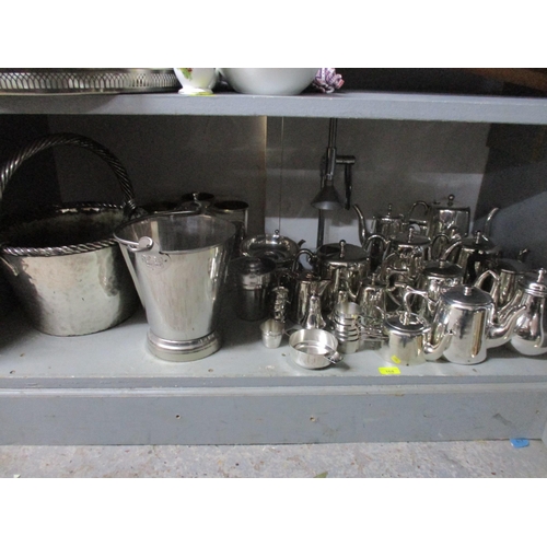 168 - A mixed lot of silver plate to include tea and coffee pots, and other items Location: G