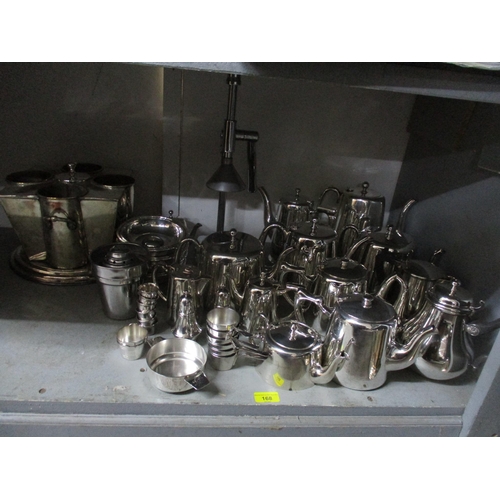 168 - A mixed lot of silver plate to include tea and coffee pots, and other items Location: G