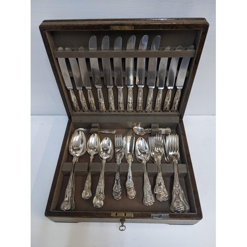 242 - A canteen of silver plated Kings pattern cutlery and flatware for a six-place setting Location: RWB