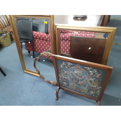 308 - Two modern gold framed wall mirrors, a mid 20th century gilt wall mirror and an early 20th century o... 