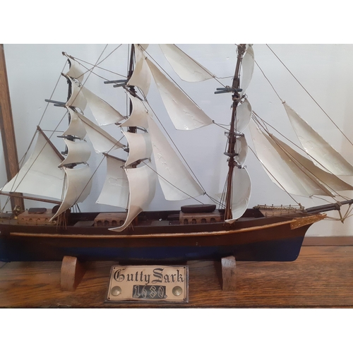 318 - A scratch built model of the Cutty Sark mounted in a glazed cabinet, 40cm h x 58cm w x 15cm d
Locati... 