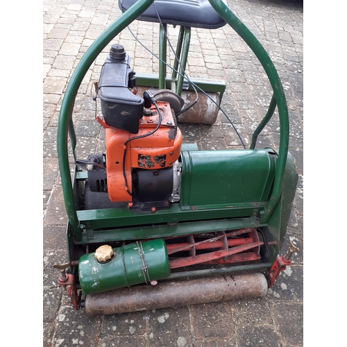 322 - A vintage Webb 24 inch ride-on cylinder lawn mower with a Villiers engine
Location: G