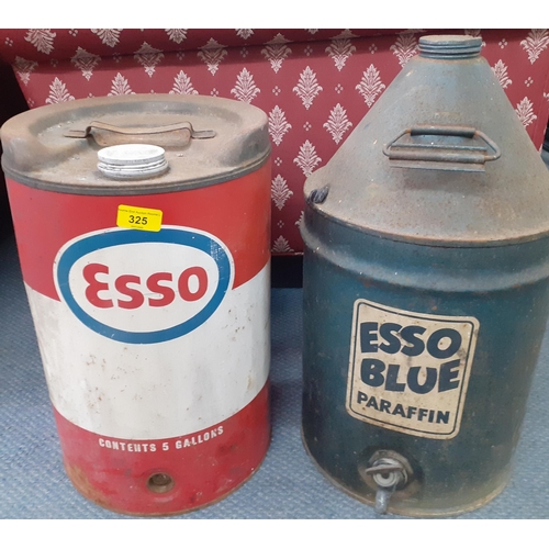 325 - Vintage car related tins to include Esso blue paraffin, and a fine gallon Esso tin
Location: BWR