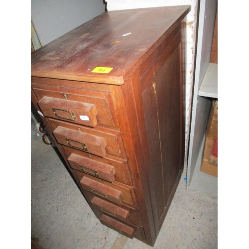 351 - An early 20th century mahogany six-drawer filing cabinet 83cm h x 33cm w x 48.5cm Location: G