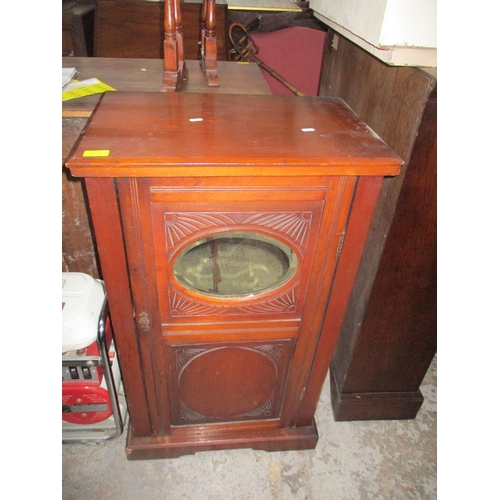 353 - Victorian mahogany kneehole writing desk, the top with mirrored back, below a galleried shelf flanke... 