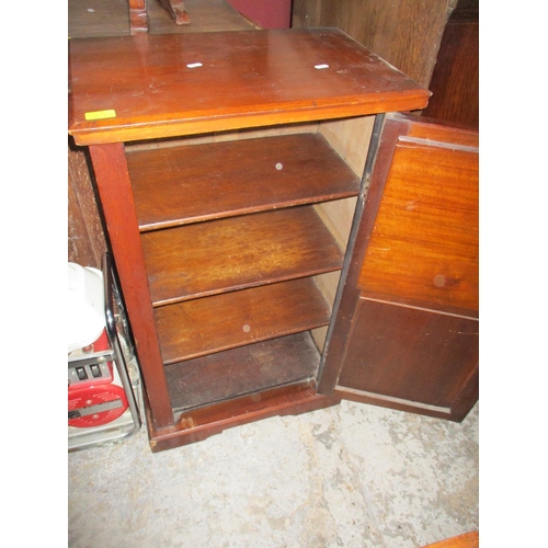 353 - Victorian mahogany kneehole writing desk, the top with mirrored back, below a galleried shelf flanke... 