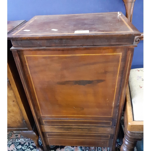 409 - An early 20th century mahogany pot cupboard with lift up top 
Location: SR