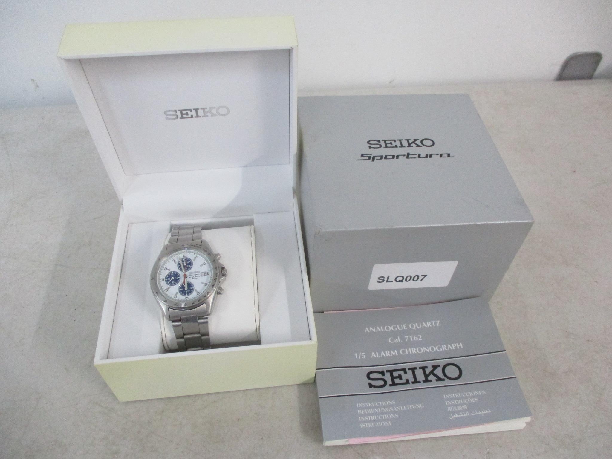 A boxed Quartz chronograph, water resistant, 50m, with manual Location: 7.1