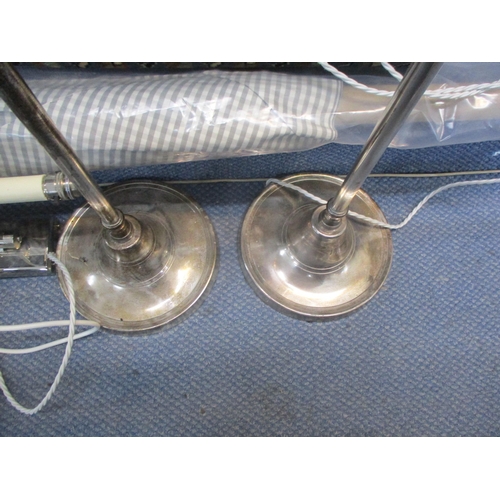 436 - Two chrome standard lamps together with two chrome wall lamps
Location:LWF