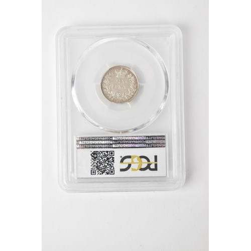 17 - United Kingdom - Victoria (1837-1901) Six Pence, dated 1853, 1st Type, young crowned portrait 'Young... 