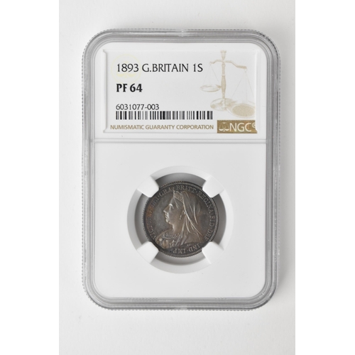 20 - United Kingdom - Victoria (1837-1901) One Shilling, dated 1893, 3rd portrait, crowned and veiled bus... 