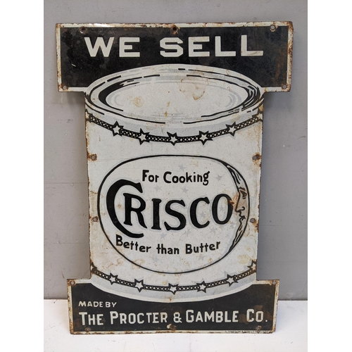 171 - A late 20th century 'Crisco' enamelled advertising sign, 
51cm x 35.5cm
Location: BWR