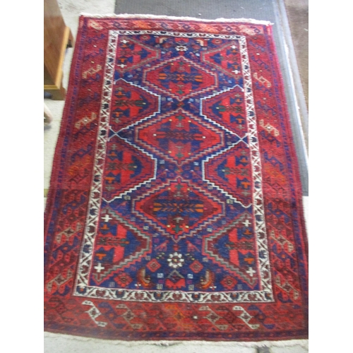 103 - A Persian handwoven blue ground rug, triple guard borders 203cm x 137cm, and one other A/F Location:... 